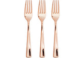 Forchetta Plastica Riutilizzabile Rose Gold  metalizzato pz24